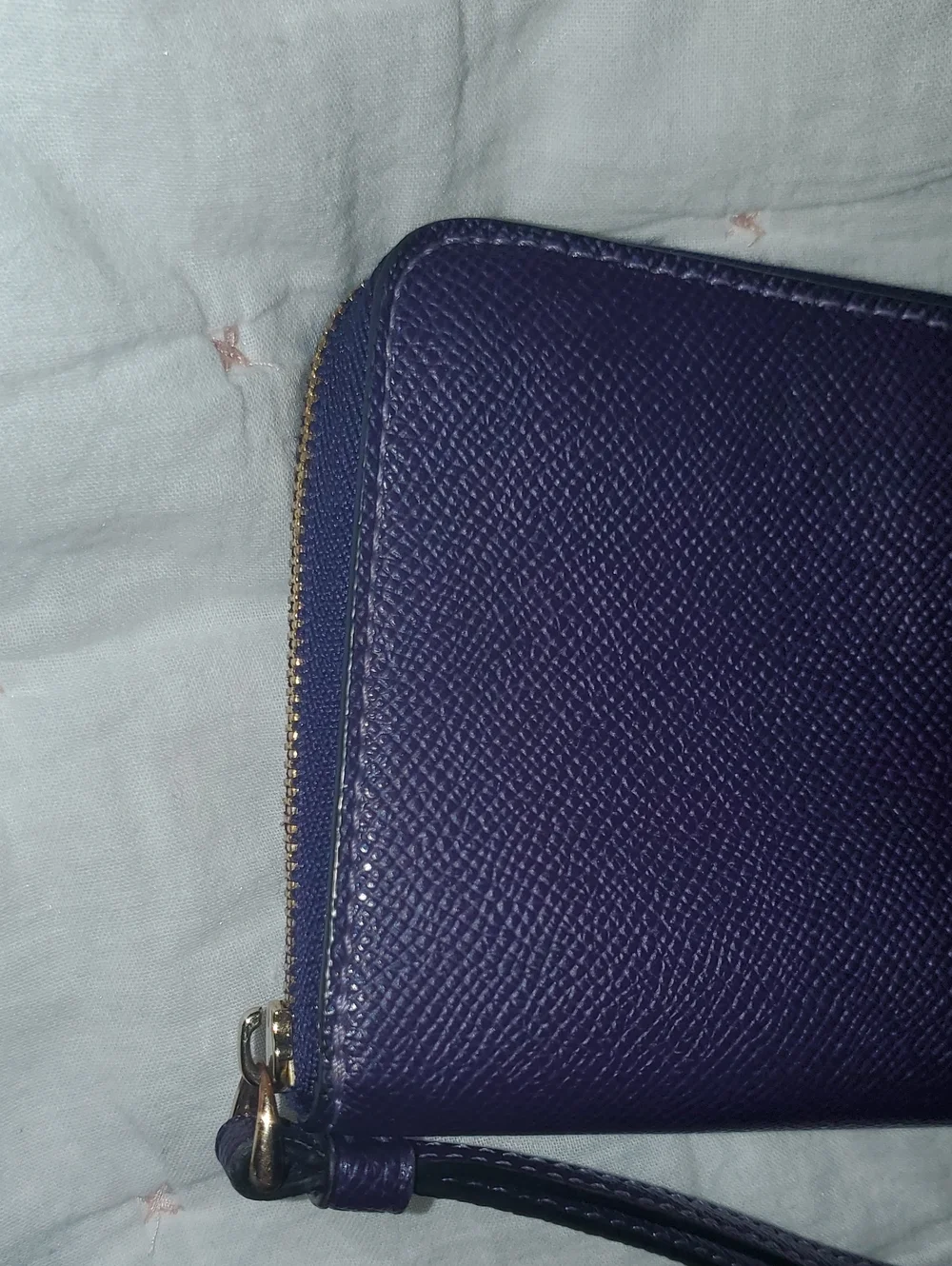 COACH MIDNIGHT BLUE / DARK PURPLE ZIP AROUND WALLET NWOT